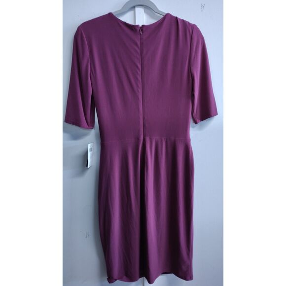 NWT Lauren Ralph Lauren Women's Fuchsia Twisted Knot Sleeved Dress Size 6 - Picture 3 of 9
